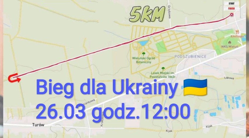 W sobotę w wielu miastach Polski, także w Wieluniu odbędzie się bieg dla Ukrainy