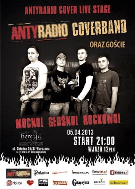 Antyradio Coverband i goście 5 kwietnia w Herezji