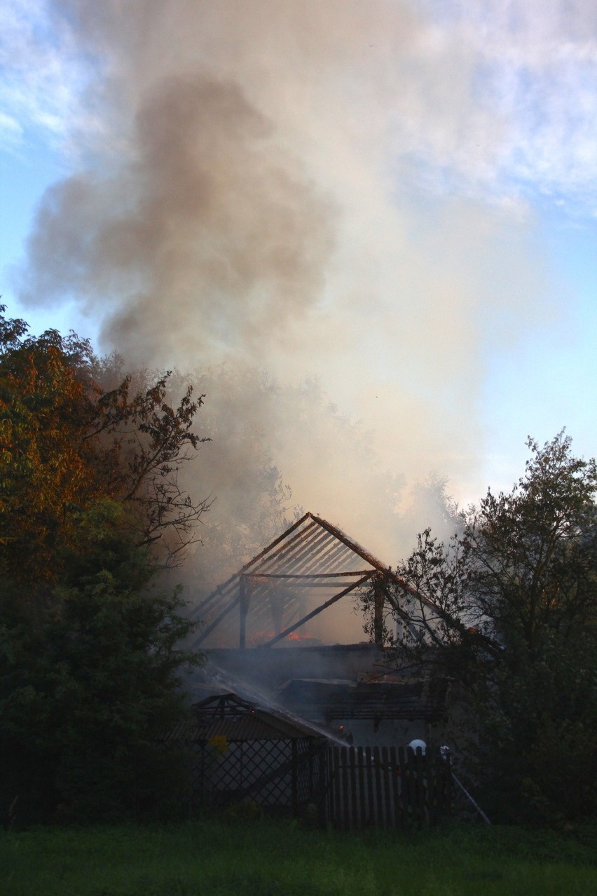 Pożar stodoły w Wodzisławiu-Zawadzie