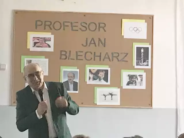 Wizyta prof. Jana Blecharza w Publicznej Szkole Podstawowej w Okocimiu