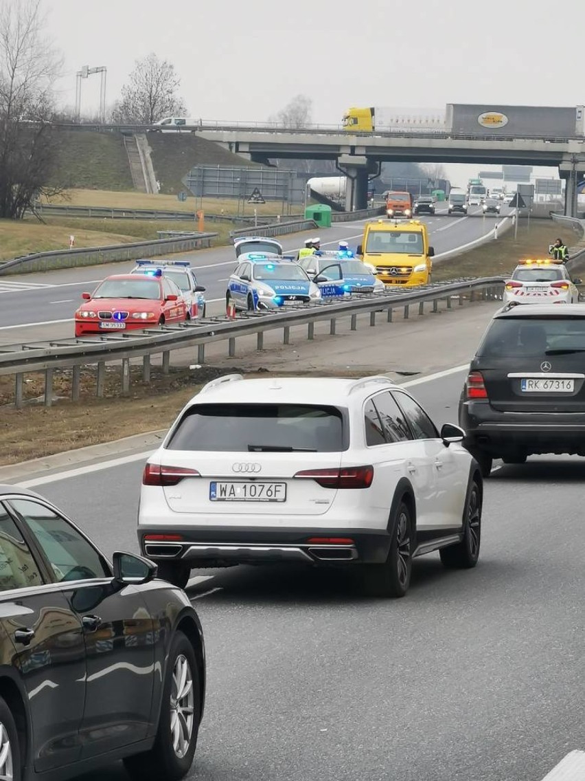 Wypadek na autostradzie A4 w Mysłowicach