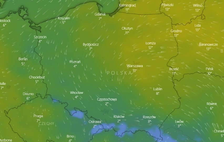 W świąteczny weekend Polska pozostanie w słabo gradientowym...