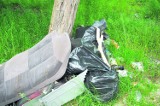 Ekologiczny patrol w Tychach. Nowe wysypisko przy Palmowej i śmieci na chodniku przy Stoczniowców