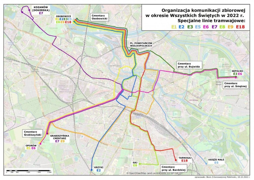 Mapa organizacja specjalnych tramwajów...