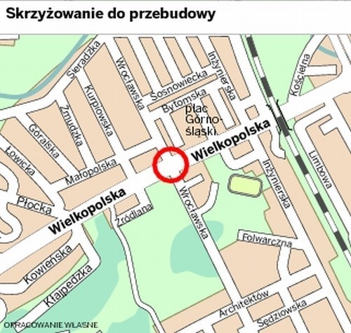 Przebudowa ul Wielkopolskiej i Wrocławskiej z ułatwieniami dla rowerzystów. Będzie dłuższa ścieżka