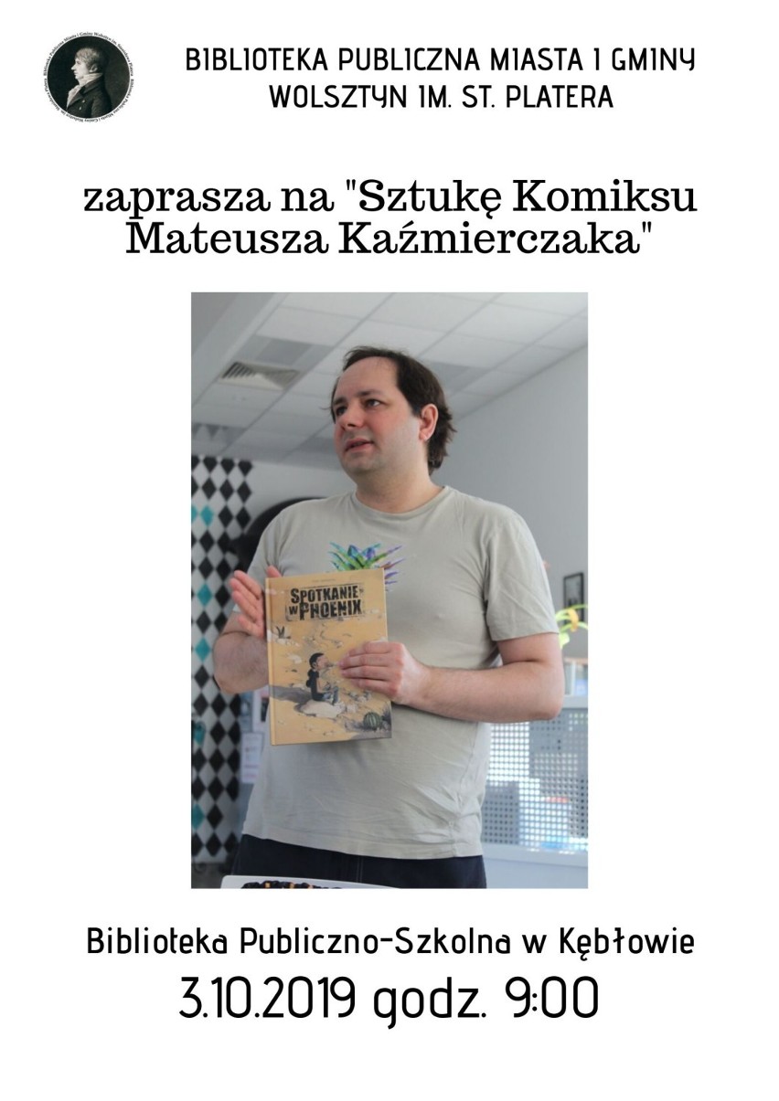 Wolsztyńska biblioteka zaprasza na spotkanie "Sztuka Komiksu Mateusza Kaźmierczaka" 