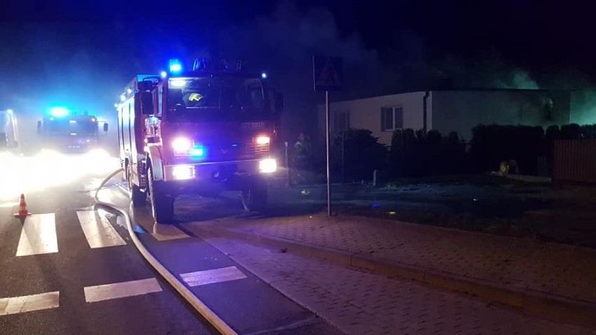 Strażacy z OSP Damasławek gasili dziś nad ranem pożar kotłowni 