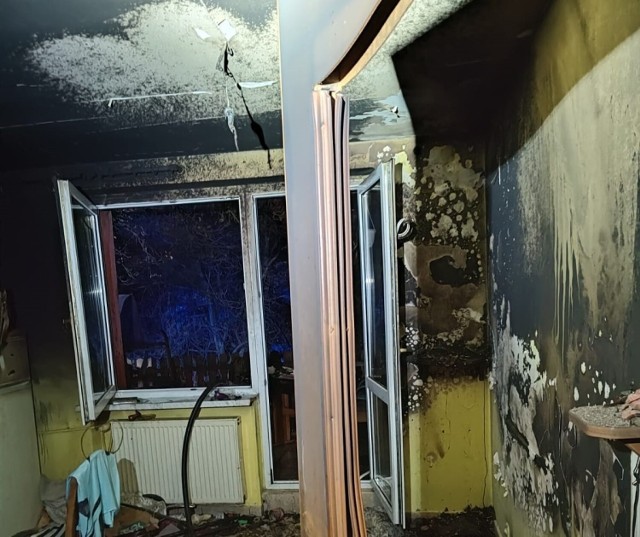 W pożarze poważnie została zniszczona kuchnia na parterze budynku