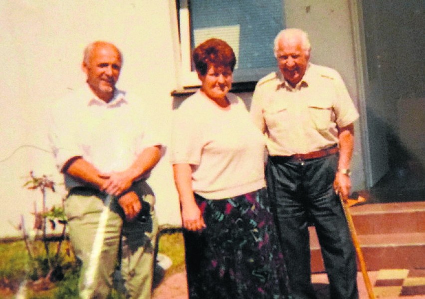 Pan Czesław (z prawej) podczas odwiedzin w Wągrowcu
