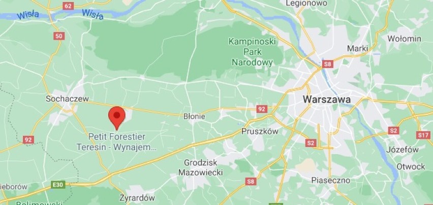 Elżbietów na mapie Mazowsze, położenie względem Sochaczewa i...