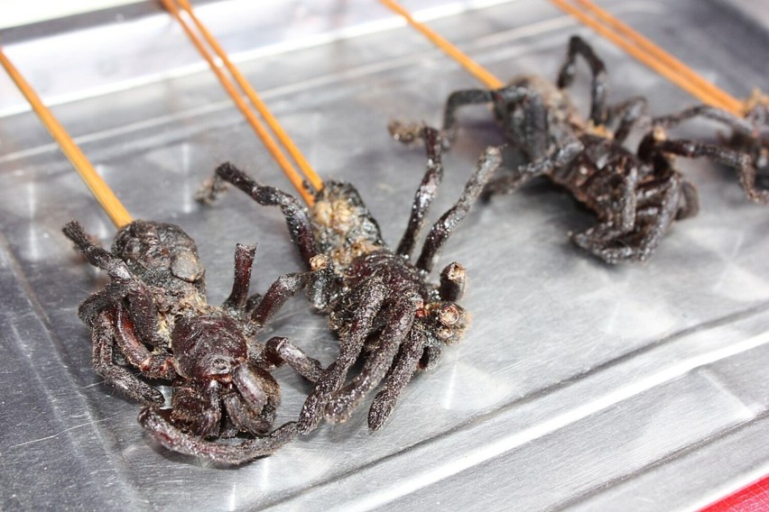 Smażona na głębokim tłuszczu tarantula pochodzi z Kambodży.