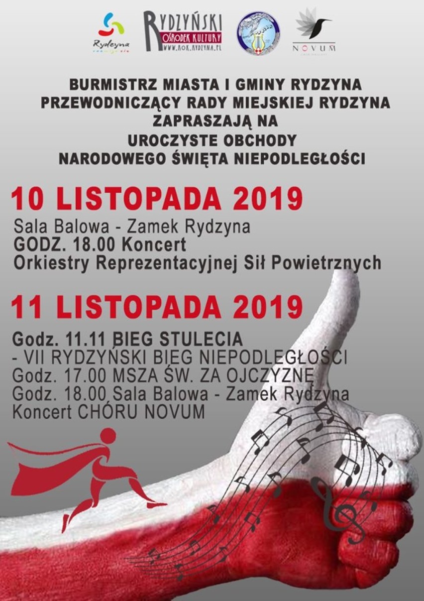 Będzie na bogato w Rydzynie: koncert i bieg z okazji święta 11 listopada