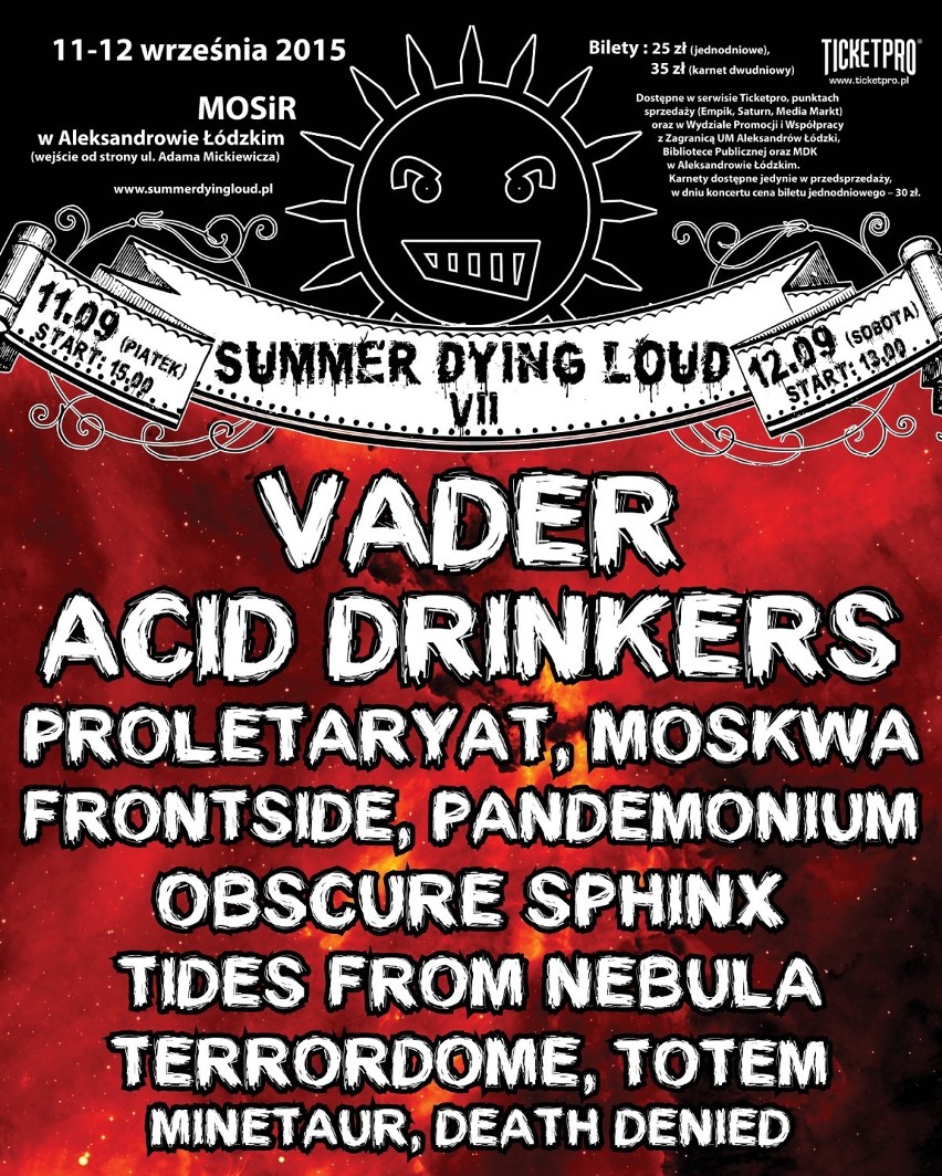 Koncert Vader, Acid Drinkers i Frontside, czyli Summer Dying Loud w Aleksandrowie Łódzkim