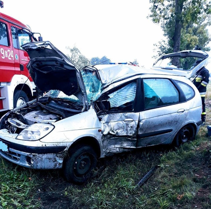 Wypadek w Krasiku na drodze krajowej nr 74. Dwie osoby ranne [ZDJĘCIA]