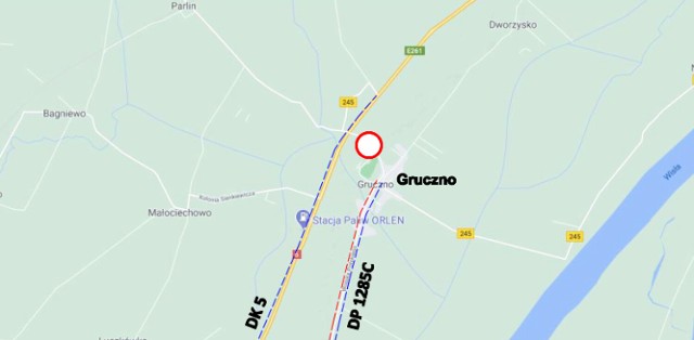 Wykonawca wyznaczył objazd dla zamknętej drogi wojewódzkiej nr 245 w Grucznie