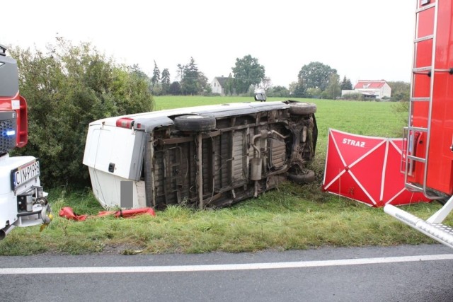 Do wypadku doszło w sobotę, 26 września, około godziny 8.50 na drodze krajowej 25 w Tarkowie Górnym (gmina Złotniki Kujawskie)