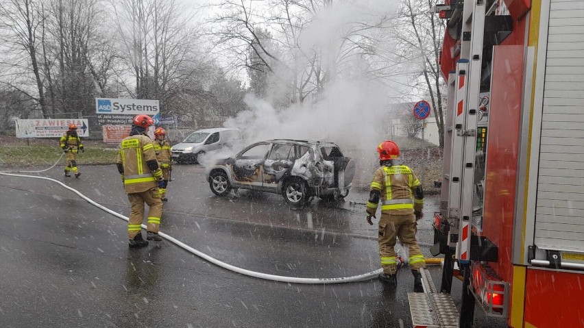 Pożar samochodu w Bielsku-Białej