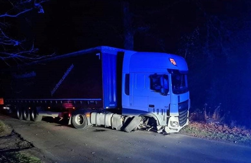 Pijany kierowca dużej ciężarówki narozrabiał pod Goleniowem