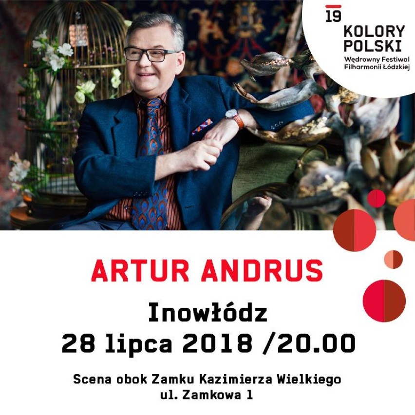 Artur Andrus wystąpi w sobotę, 28 lipca na zamku w Inowłodzu...