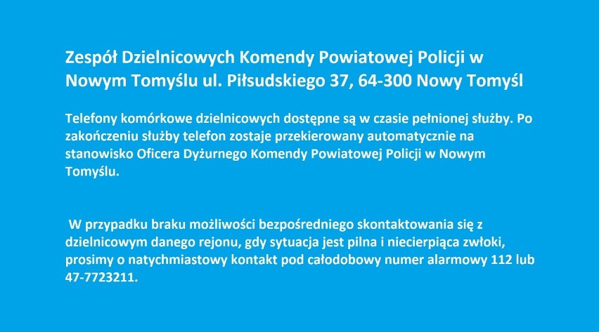 Poznajcie dzielnicowych w gminach powiatu nowotomyskiego!