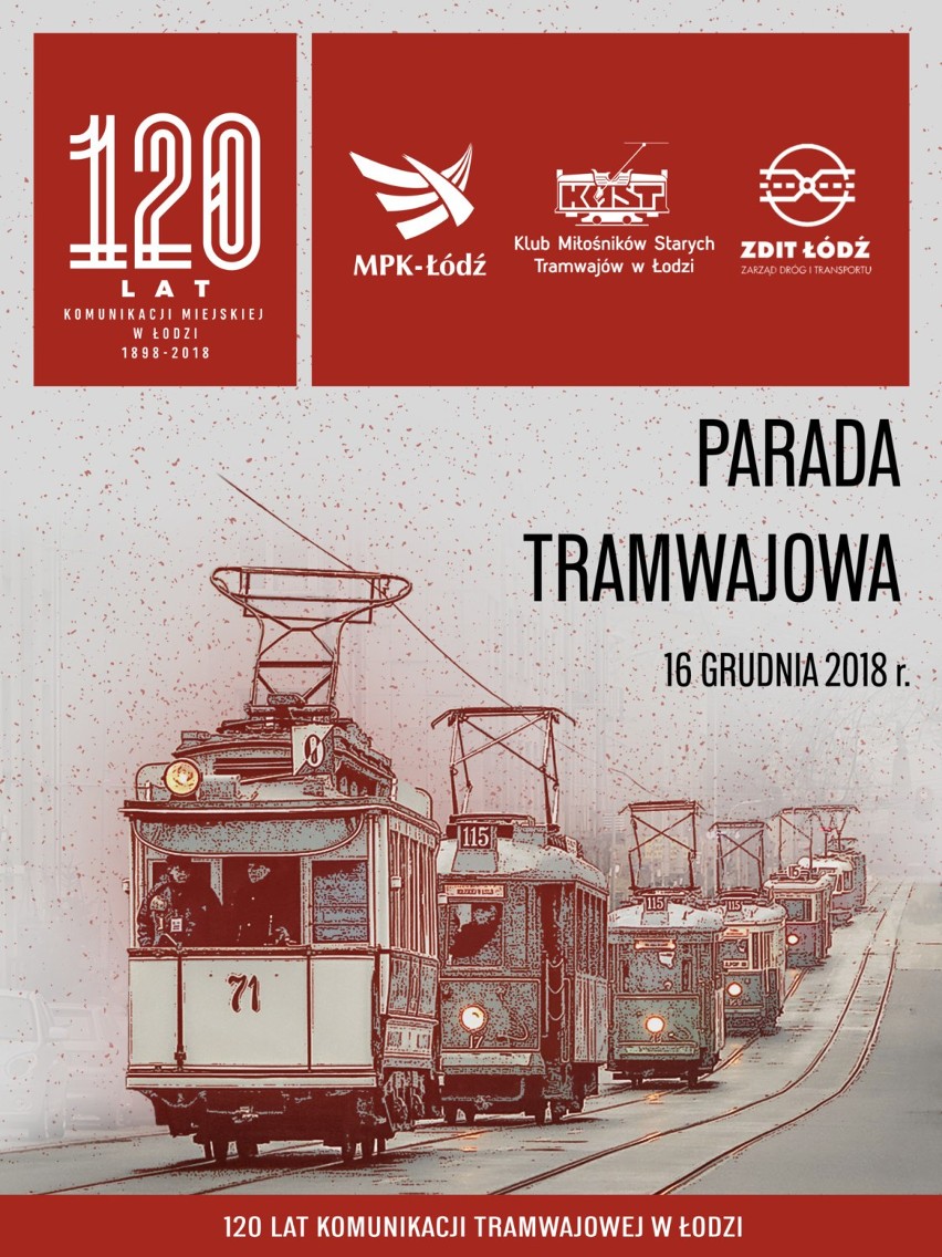 Parada tramwajowa w Łodzi na 120-lecie komunikacji miejskiej 