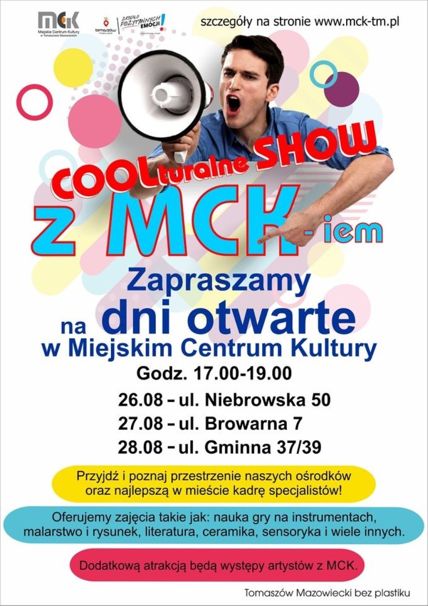 Od dziś dni otwarte w Miejskim Centrum Kultury w Tomaszowie. Będą występy artystów i zabawy dla dzieci