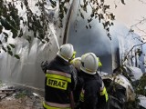 Duży pożar na terenie masarni  w gminie Lututów [zdjęcia]