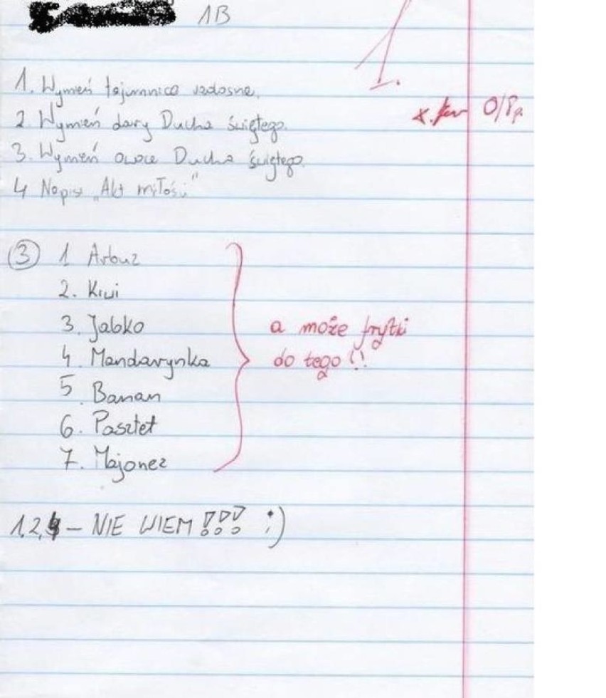 Trudno uwierzyć, co na klasówkach potrafią pisać (i nie...