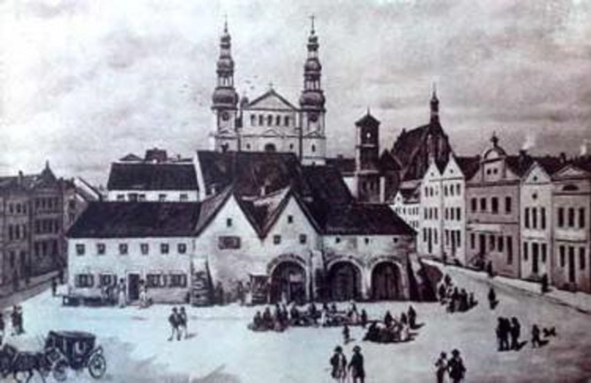 Widok Starego Rynku z XVIII wieku. Autor Paul Berthold...