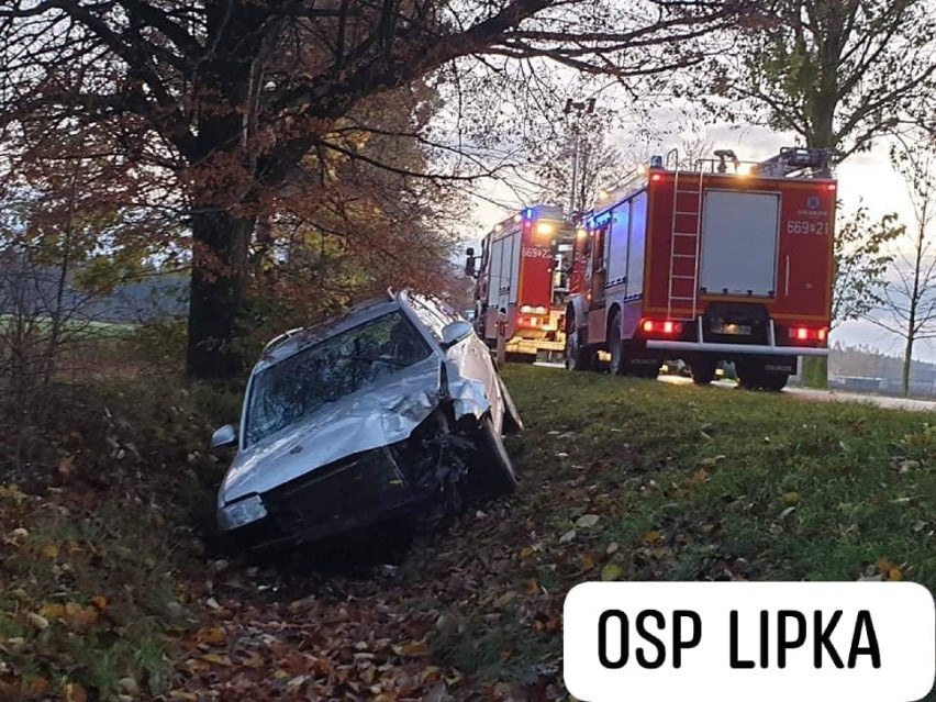 Zderzenie dwóch aut osobowych na trasie Lipka-Zakrzewo