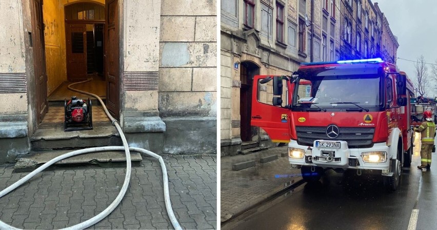 Pożar w Katowicach. Jedna osoba została ranna. W budynku przy ulicy 11 listopada pojawił się ogień