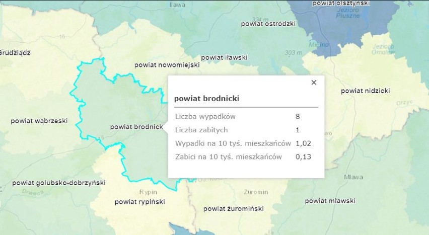 Krajowa Mapa Zagrożeń Bezpieczeństwa - w powiecie brodnickim. Zobaczcie - na zdjęciach - gdzie jest najwięcej zgłoszeń