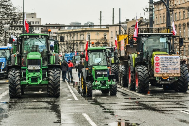 Tak wyglądał protest rolników 9 lutego w Bydgoszczy.