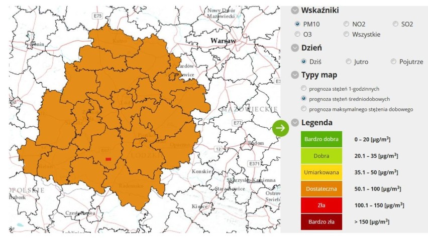 Ostrzeżenie przed stanem powietrza w Łodzi i regionie....