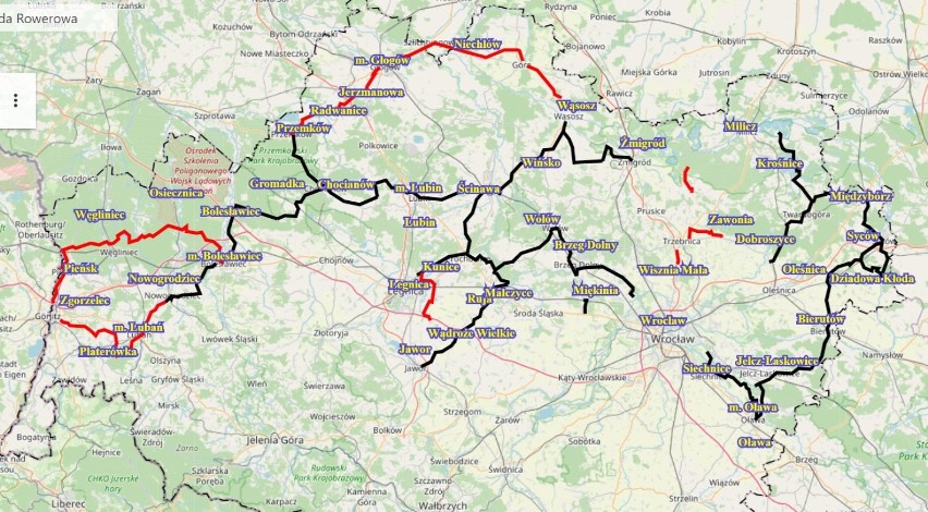 Powiat górowski. Na proponowanej mapie Dolnośląskiej Autostrady Rowerowej obok Wąsosza jest też Góra i Niechlów [ZDJĘCIA]