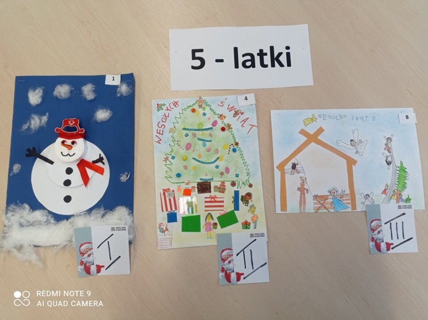 Wyniki Konkursu Plastycznego "Kartka Świąteczna" w Przedszkolu w Krzywiniu