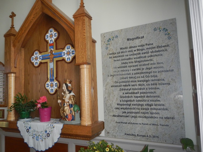 Kaszubska tablica Magnificat w Wilnie w Kanadzie