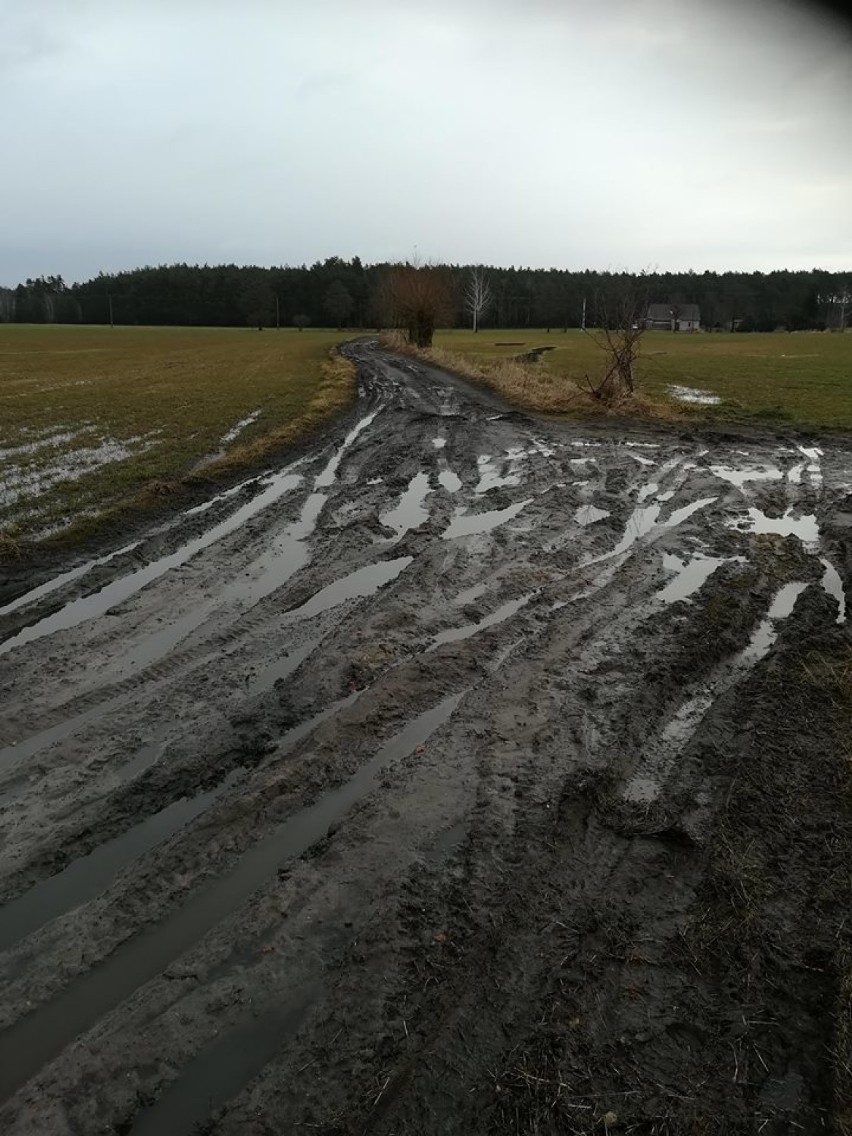 Droga gminna w Stefanowie. Jak jechać żeby nie utknąć w kałużach?