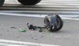 Wypadek motocyklisty w Będzinie. 20-latek uderzył w słup na ulicy Wojska Polskiego, był po narkotykach