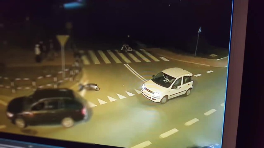 Gliwice: Jadąc samochodem zauważył pijanego motorowerzystę. Postanowił zareagować [WIDEO]