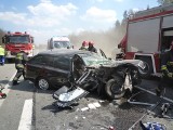 Wypadek na A4 w Mysłowicach: Dwie osoby ranne. Ruch w kierunku Katowic odbywa się jednym pasem