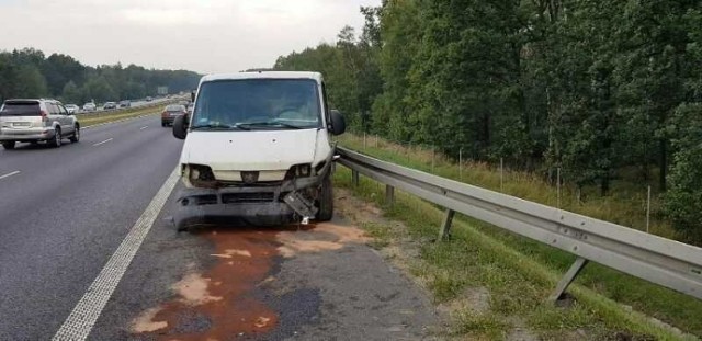 Wypadek na autostradzie A4 w Mysłowicach