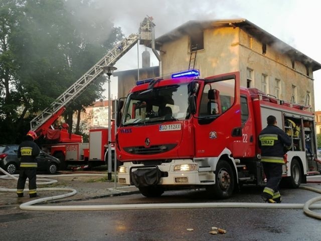 Pożar domu przy al. Grunwaldzkiej w Gdańsku Oliwie, 29.07.2019