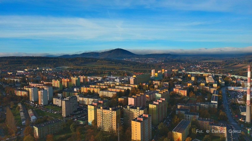 Wałbrzych: Piaskowa Góra widziana z drona