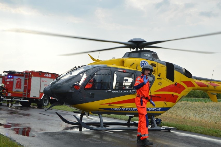 Wypadek pod Łowiczem. Drzewo przewróciło się na samochód, którym podróżowało małżeństwo [ZDJĘCIA]