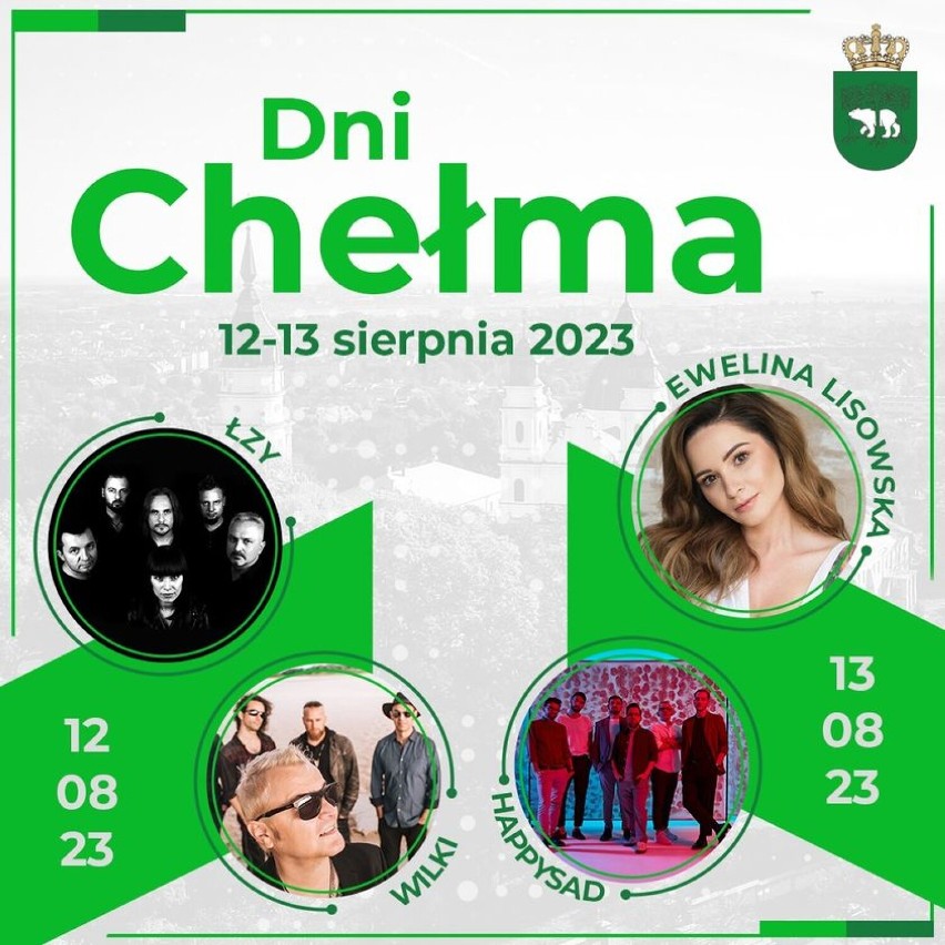 Dni Chełma 2023 w rytmie pop rock. Gwiazdami będą Wilki i Łzy, Ewelina Lisowska i Happysad. Zobacz program