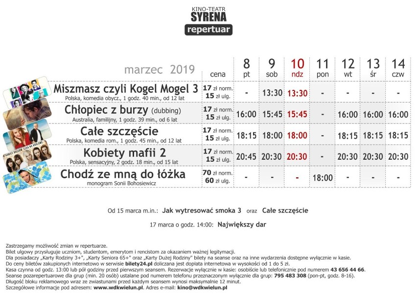 Repertuar kina Syrena w Wieluniu od 8 do 14 marca [ZWIASTUNY]