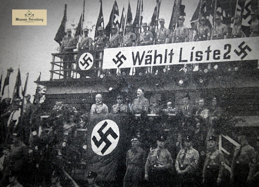 Wizyta Adolfa Hitlera w Wałbrzychu. Wygłasza przemówienie na...