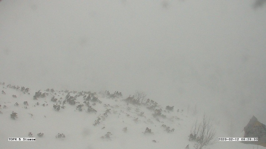 Tatry. Wyjątkowe trudne warunki w górach. Silny wiatr, zamieć śnieżna