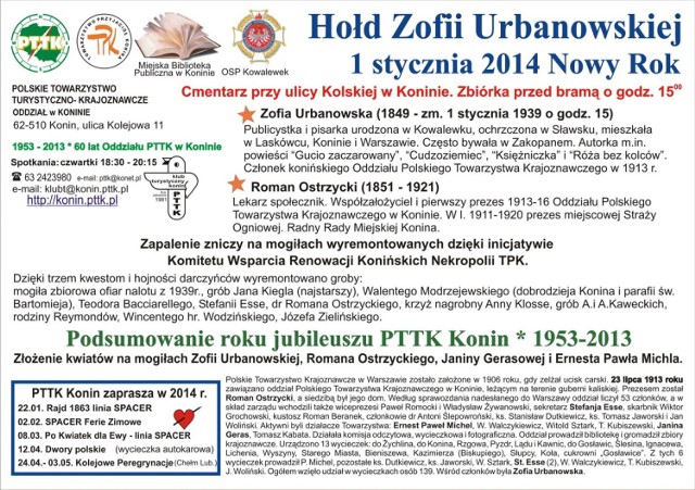 PTTK Konin: Uczczą pamięć konińskiej pisarki